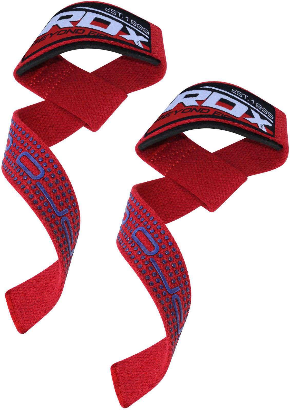 W2 Weightlifting Wrist Lifting Straps  RDX Red - Fitness Health 