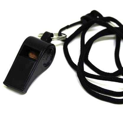 Whistle with Lanyard Official Referee Ref Umpire Plastic Sports Coach - Fitness Health 
